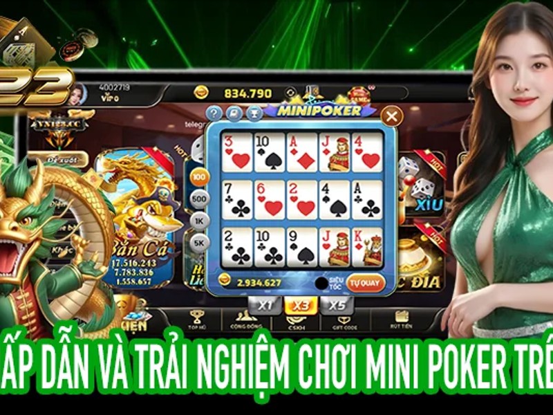 Bàn Poker sôi động tại vin7777 với người chơi và quân bài