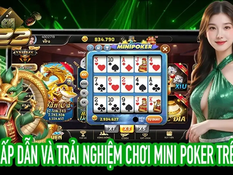Bàn Poker sôi động tại vin7777 với người chơi và quân bài