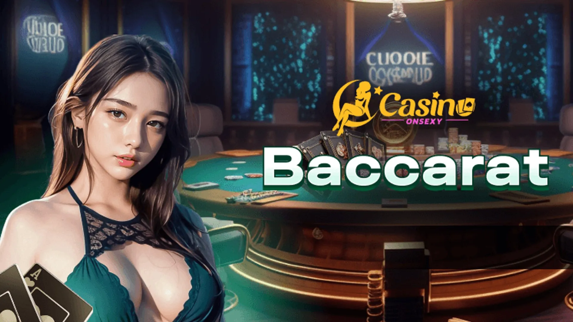 Hình ảnh bàn Baccarat với các lá bài và chip, thể hiện chiến lược cá cược vin7777